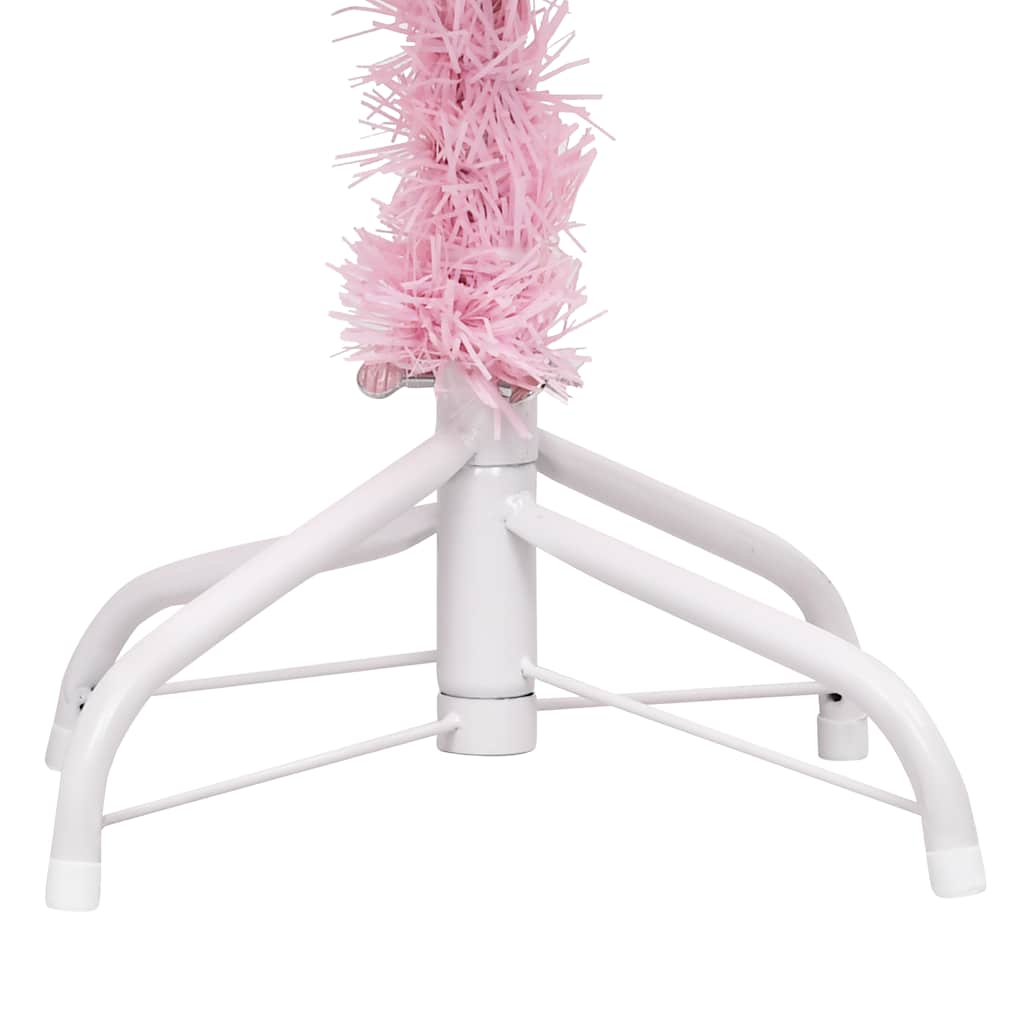Arbre de Noël artificiel pré-éclairé et boules rose 150 cm PVC - XIOS