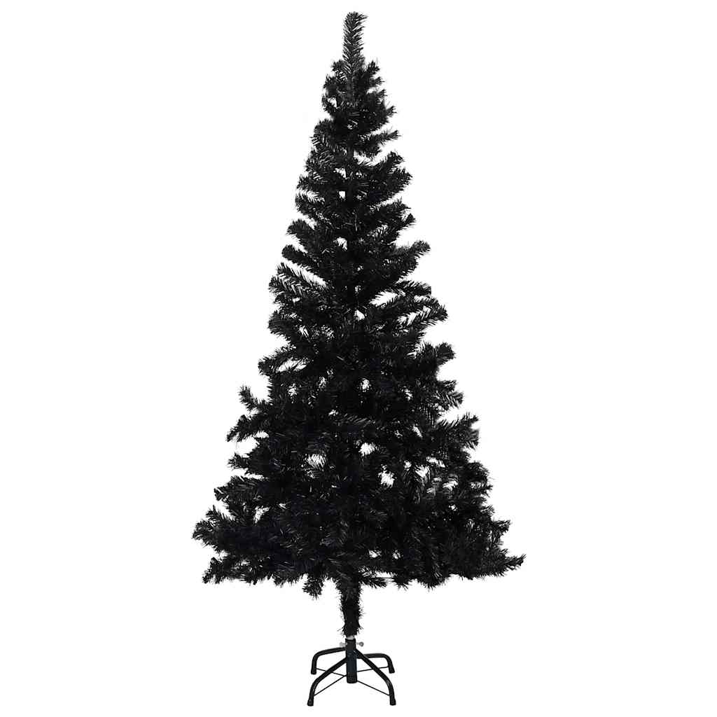 Arbre de Noël artificiel pré-éclairé et boules noir 120 cm PVC - XIOS