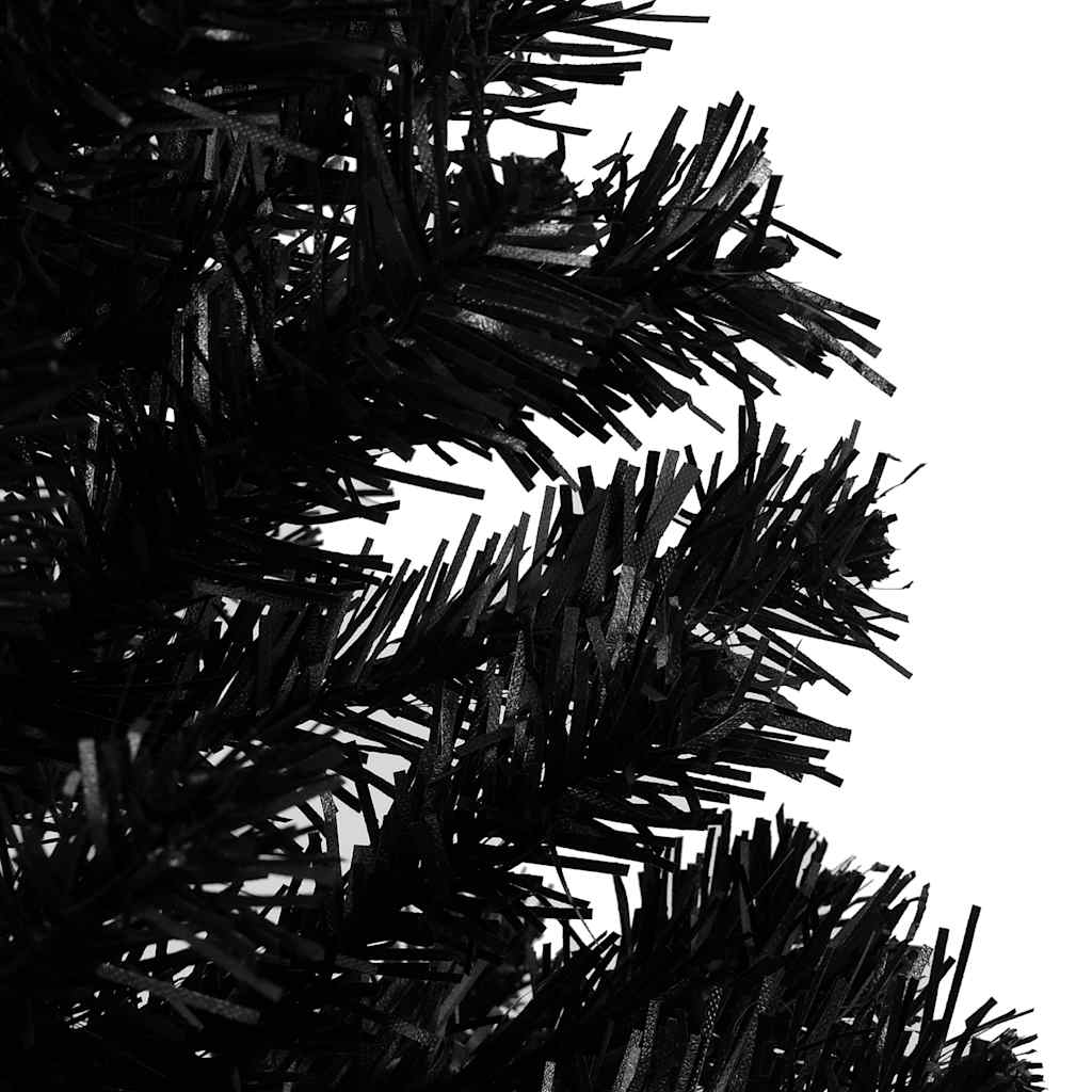 Arbre de Noël artificiel pré-éclairé et boules noir 150 cm PVC - XIOS