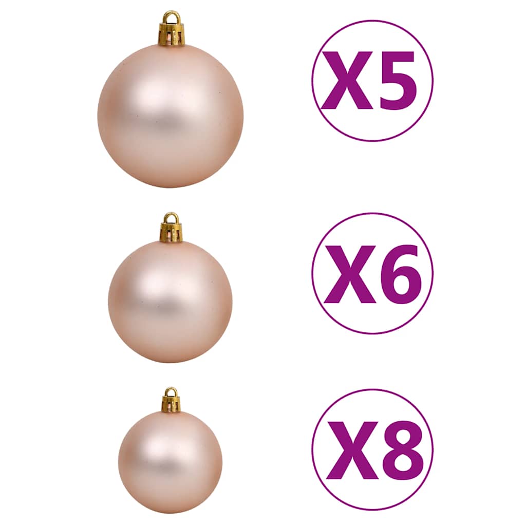 Arbre de Noël artificiel pré-éclairé et boules blanc 120 cm PVC - XIOS