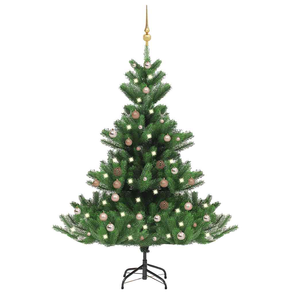 Sapin de Noël artificiel Nordmann avec LED et boules Vert 150cm - XIOS