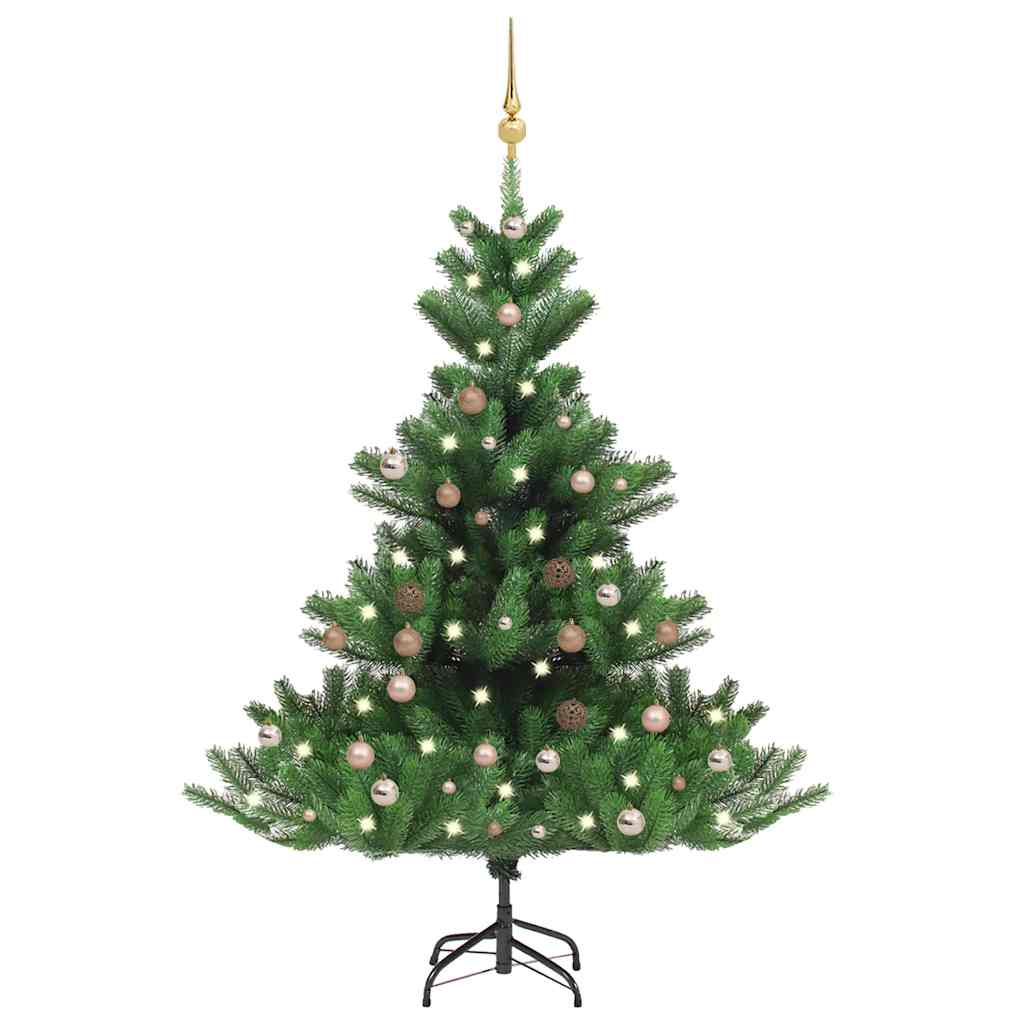 Sapin de Noël artificiel Nordmann avec LED et boules Vert 180cm - XIOS