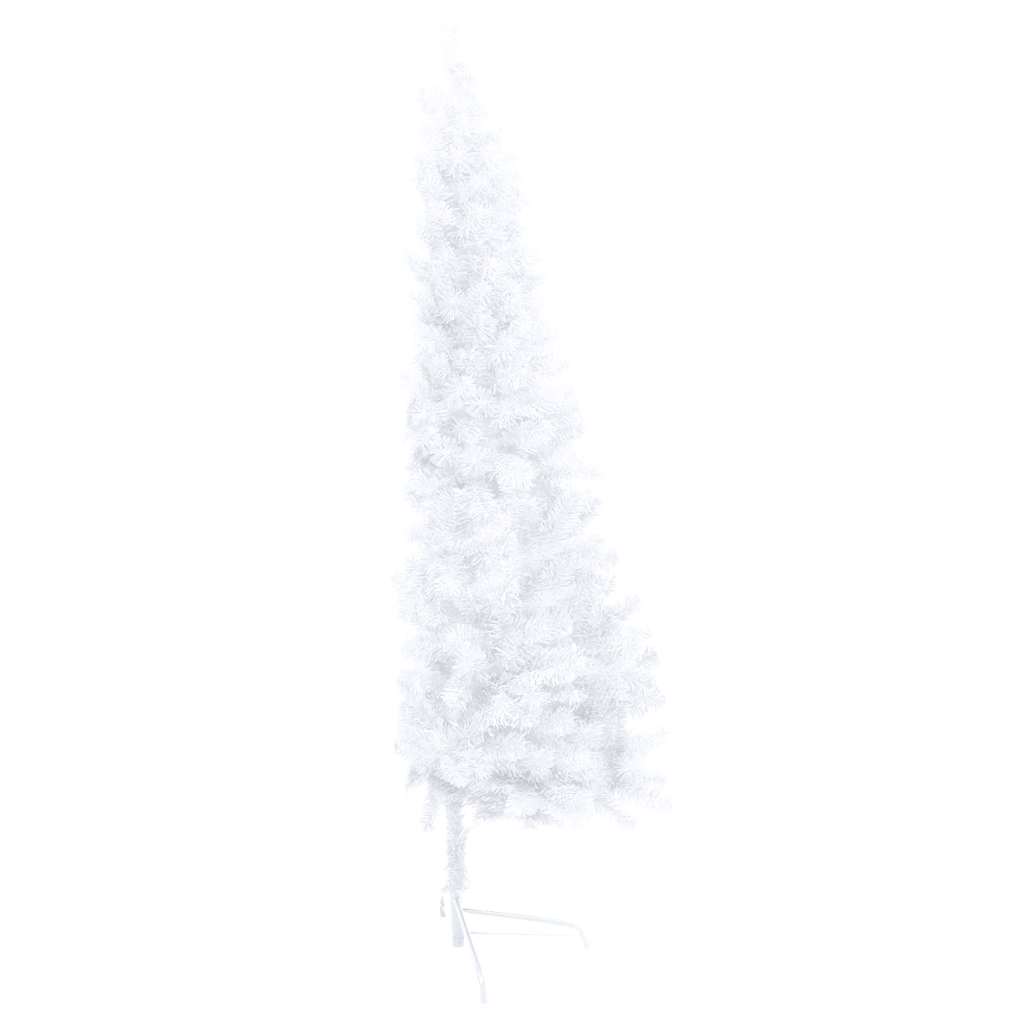 Demi-arbre de Noël artificiel pré-éclairé et boules blanc 240cm - XIOS