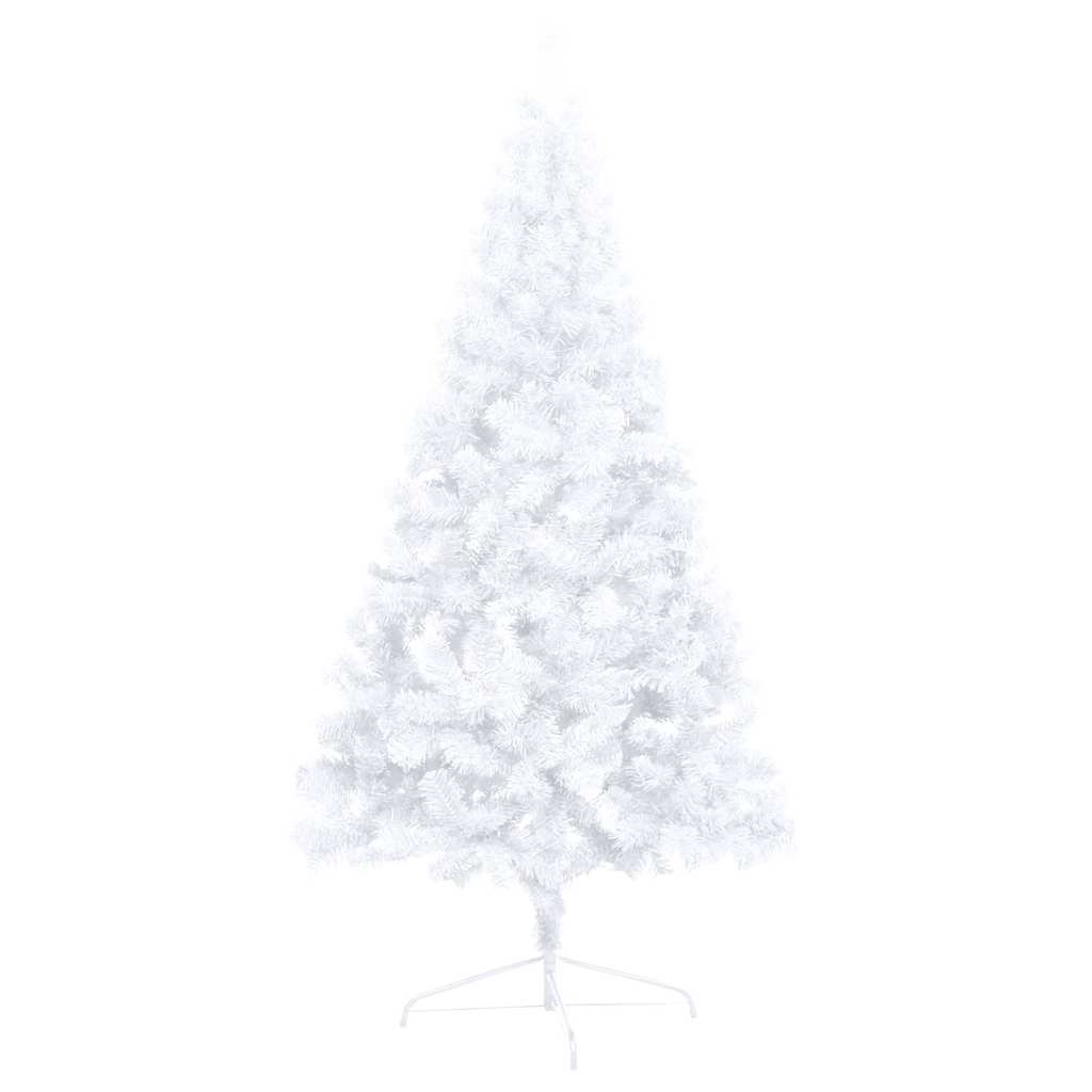 Demi-arbre de Noël artificiel pré-éclairé et boules blanc 240cm - XIOS