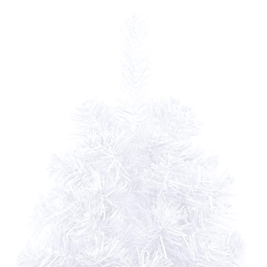 Demi-arbre de Noël artificiel pré-éclairé et boules blanc 240cm - XIOS
