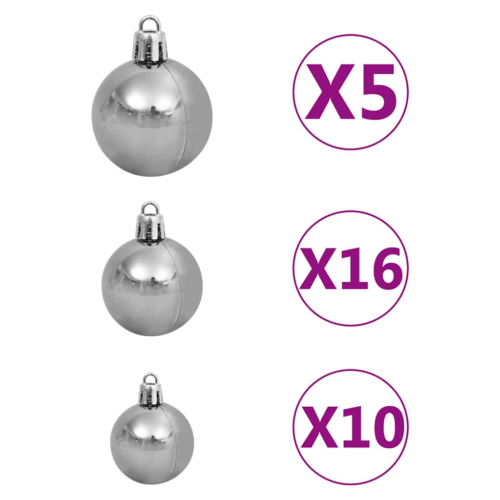 Arbre de Noël artificiel pré-éclairé/boules 210 cm 910 branches