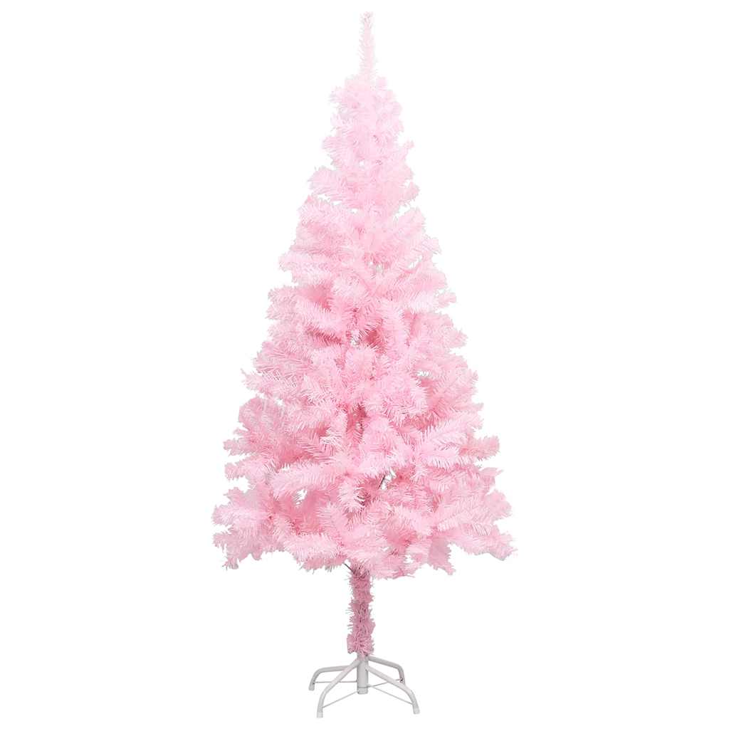Arbre de Noël artificiel pré-éclairé et boules rose 120 cm PVC - XIOS