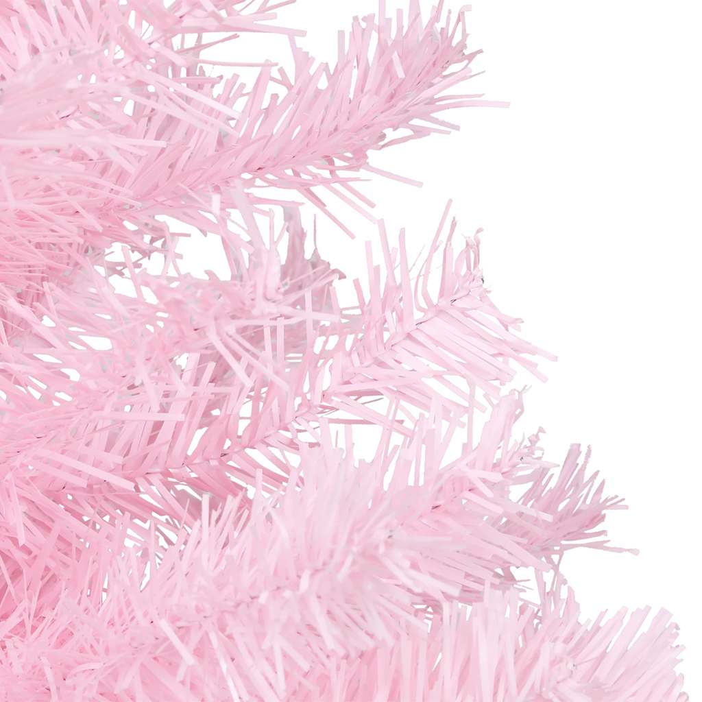 Arbre de Noël artificiel pré-éclairé et boules rose 120 cm PVC - XIOS