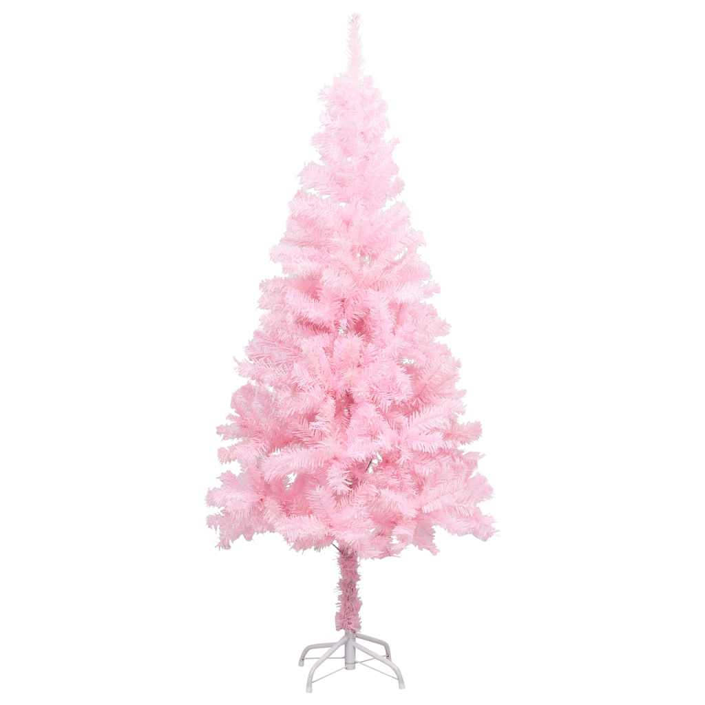 Arbre de Noël artificiel pré-éclairé et boules rose 150 cm PVC - XIOS