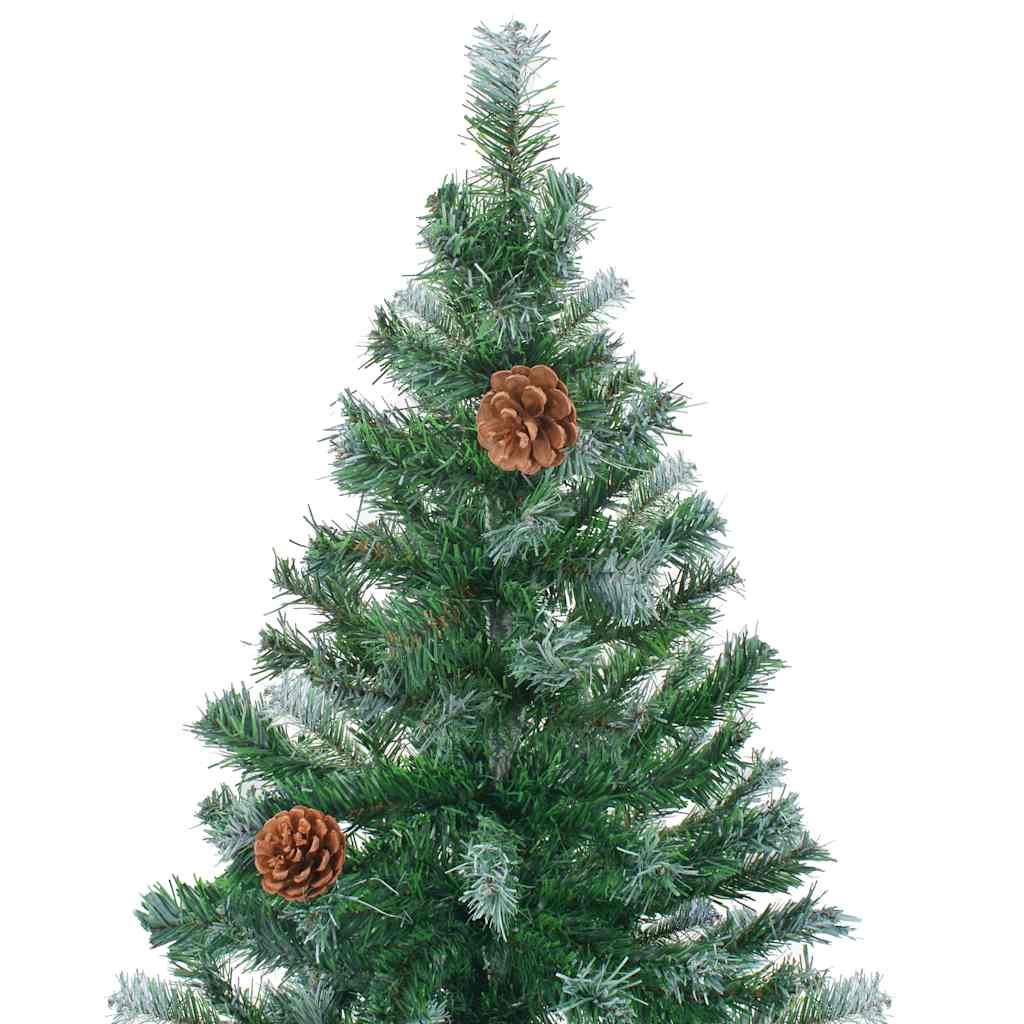 Arbre de Noël artificiel pré-éclairé/boules pommes de pin 210cm