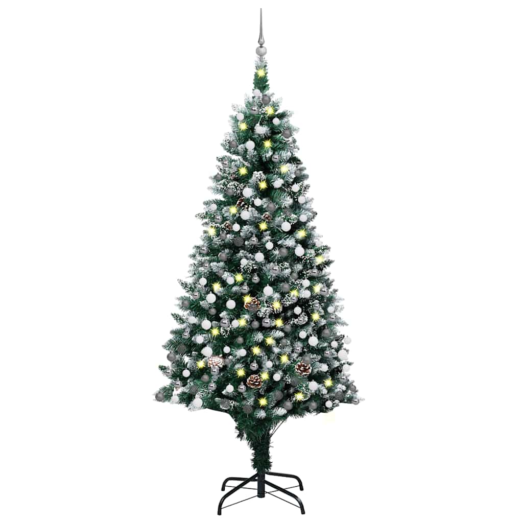 Arbre de Noël artificiel avec LED/boules pommes de pin 210cm
