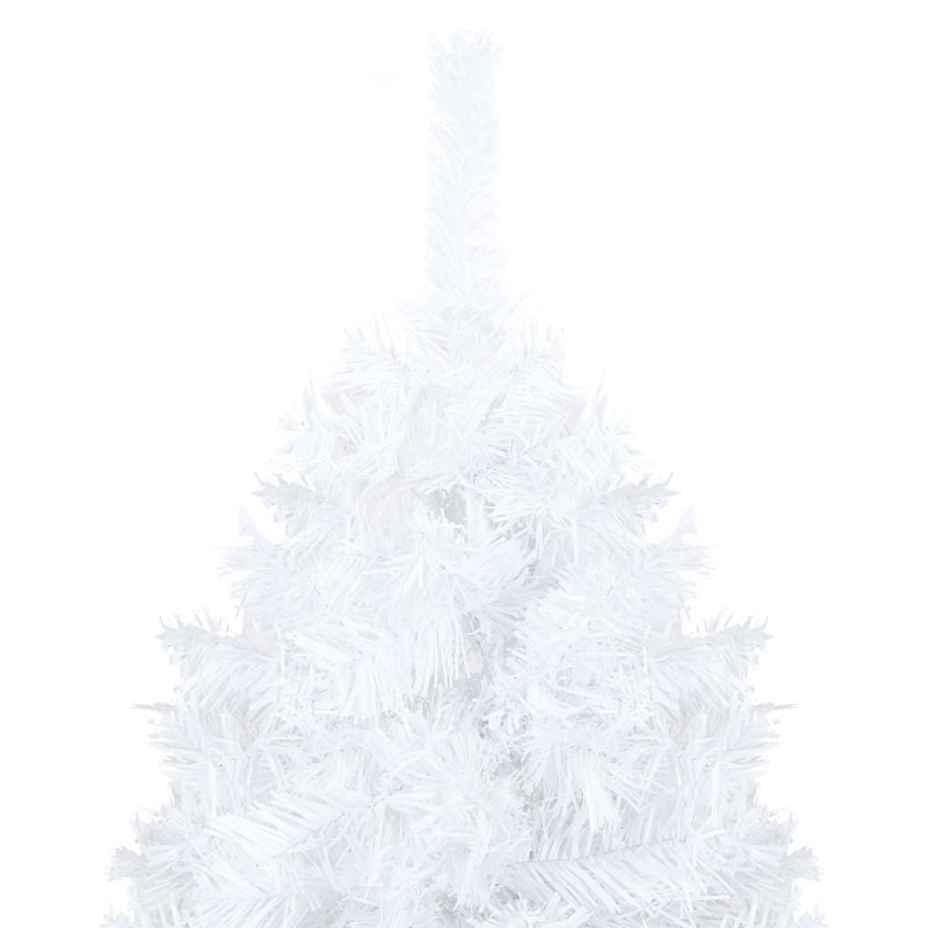 Arbre de Noël artificiel pré-éclairé et boules blanc 240 cm