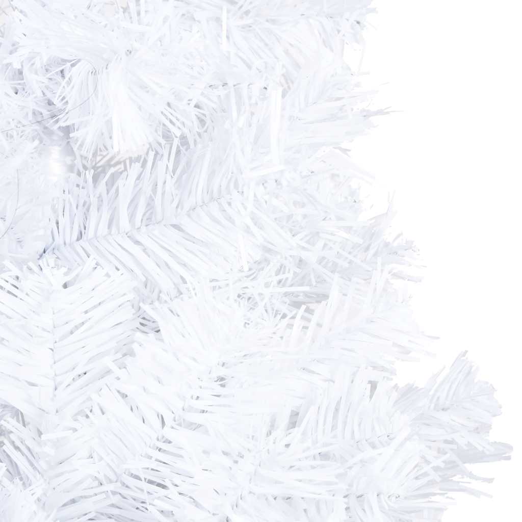 Arbre de Noël artificiel pré-éclairé et boules blanc 240 cm
