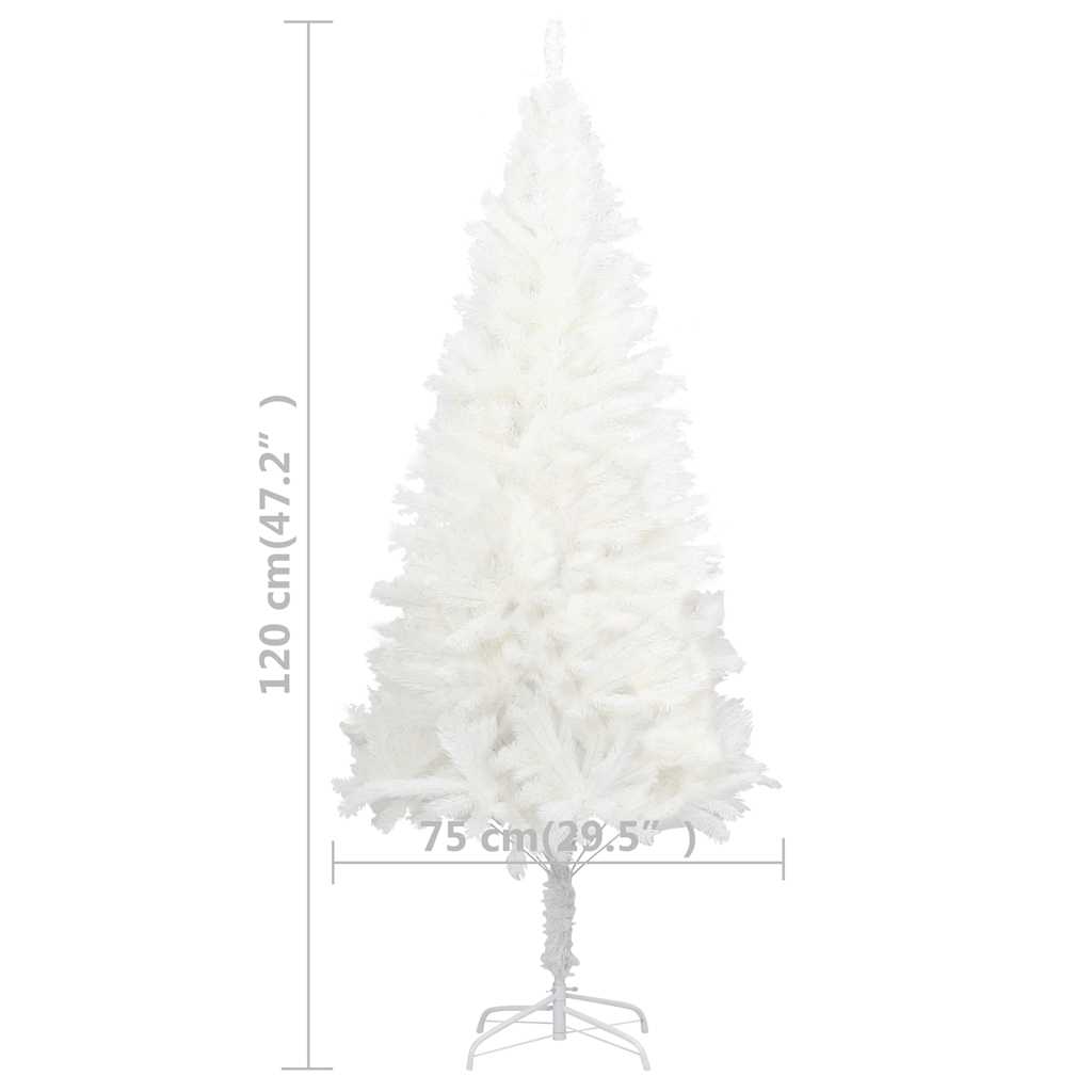 Arbre de Noël artificiel pré-éclairé et boules blanc 120 cm - XIOS
