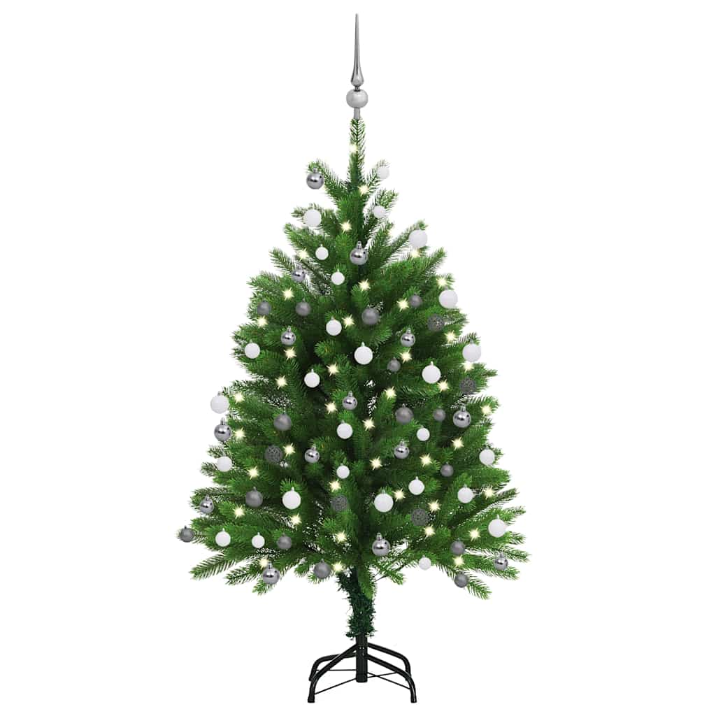 Arbre de Noël artificiel pré-éclairé et boules 120 cm vert - XIOS