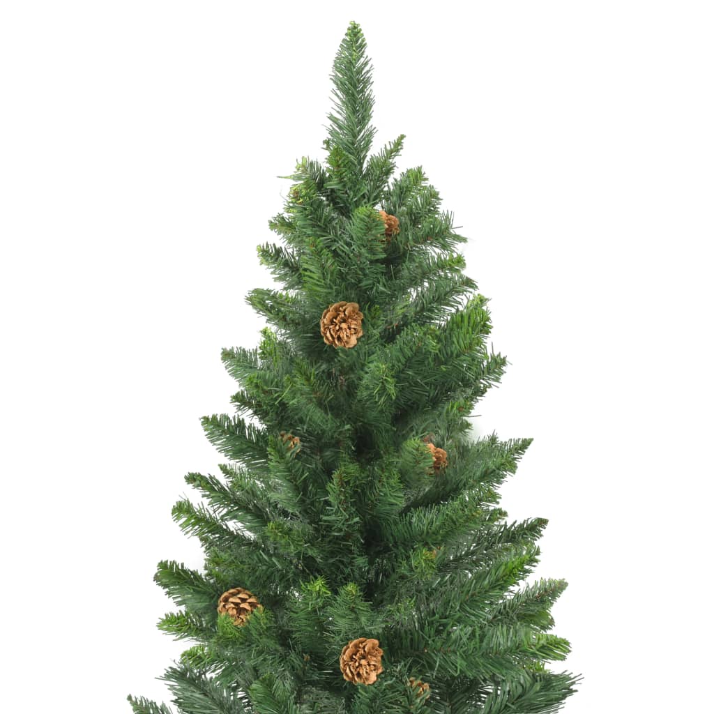 Arbre de Noël artificiel pré-éclairé pommes de pin vert 180 cm