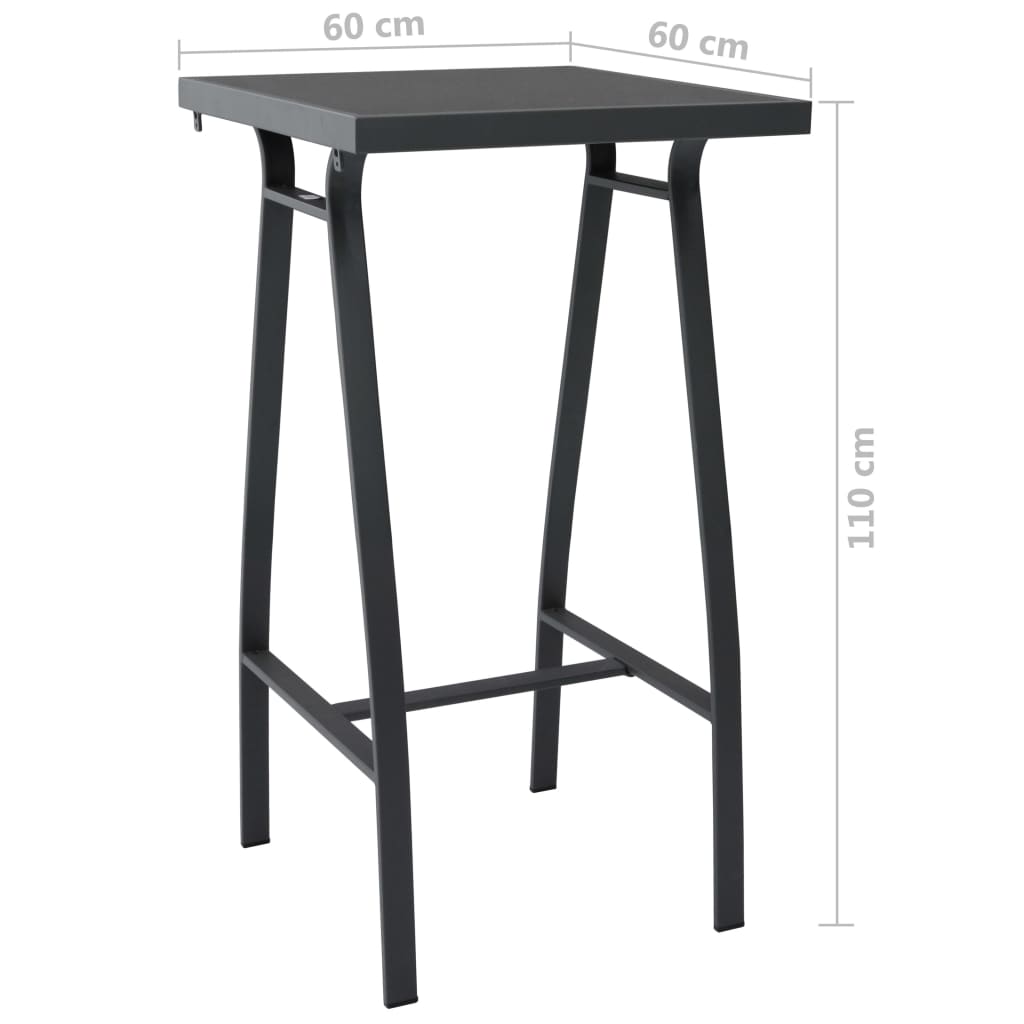 Ensemble de bar de jardin 5 pcs Noir et gris