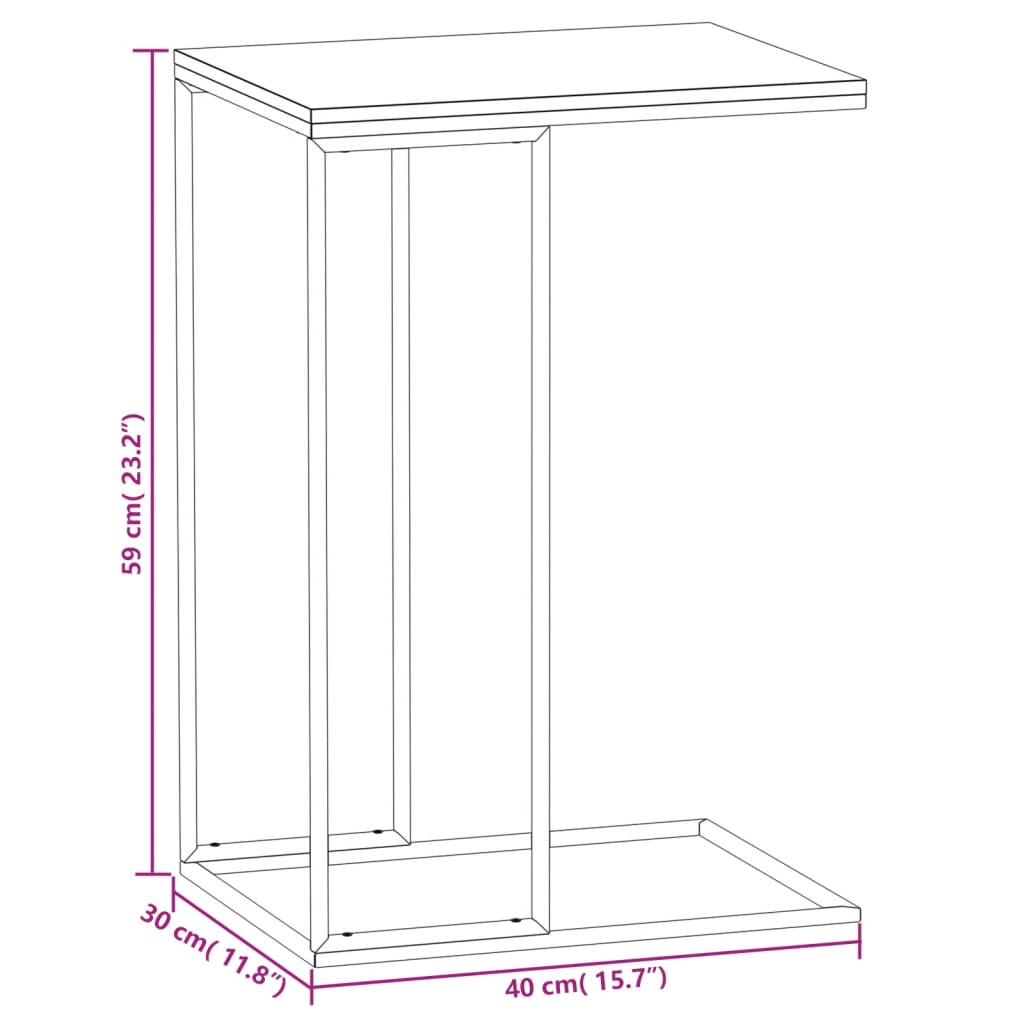 Table d'appoint Noir 40x30x59 cm Bois d'ingénierie - XIOS