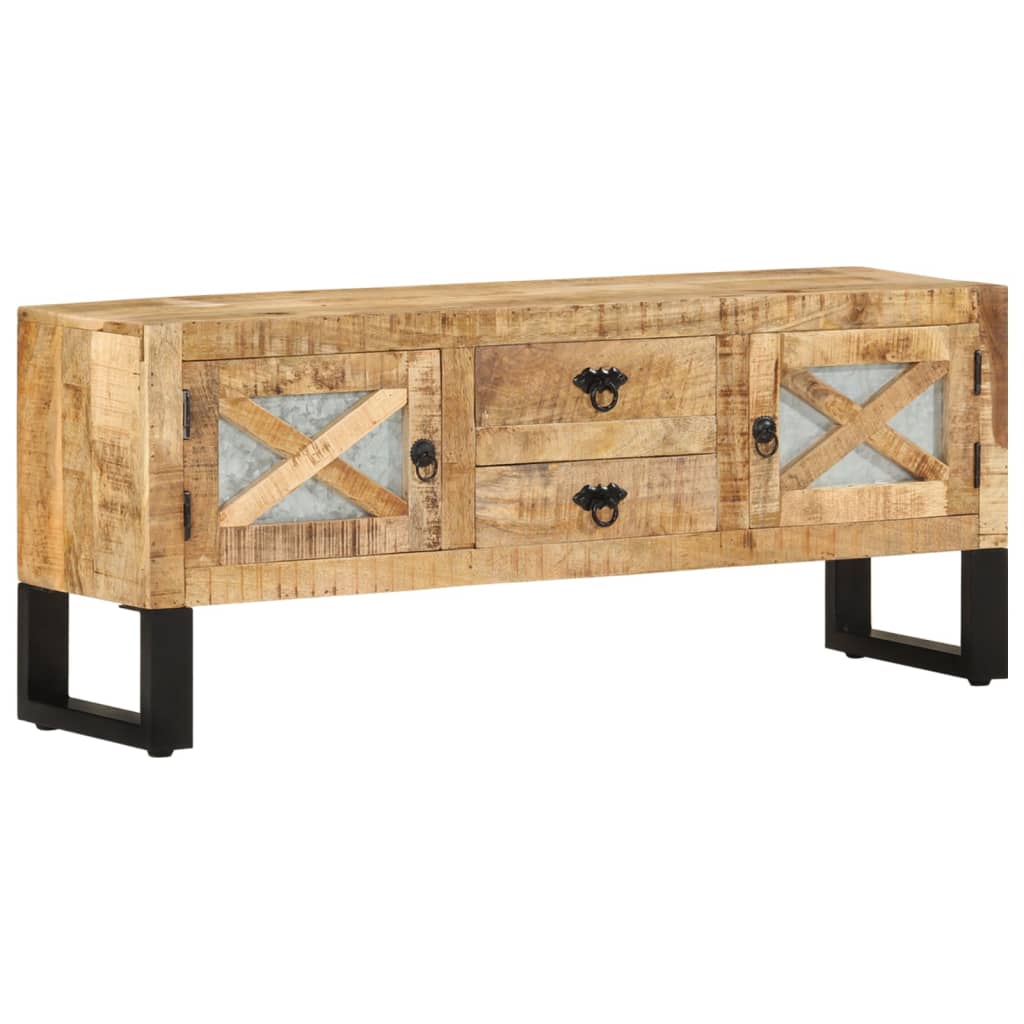 Meuble TV 110x30x45 cm Bois de manguier brut - XIOS
