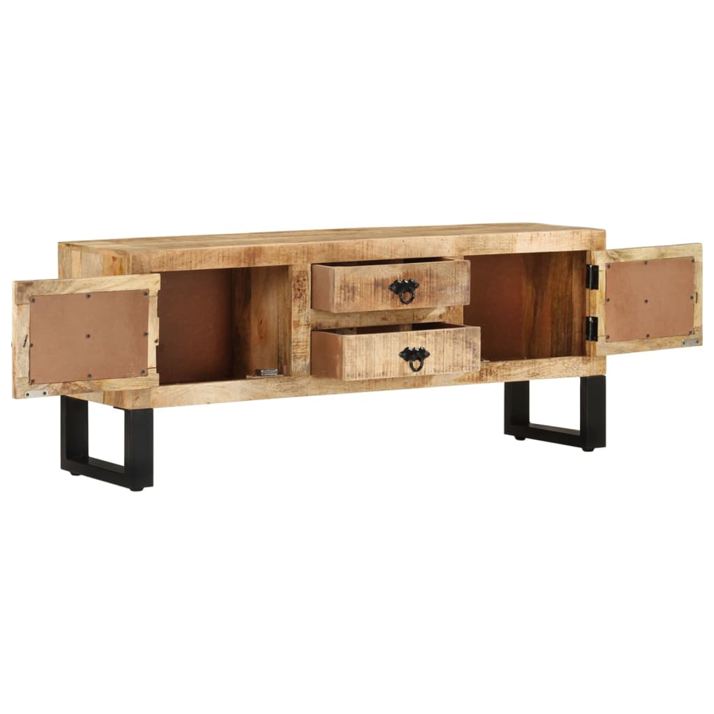 Meuble TV 110x30x45 cm Bois de manguier brut - XIOS