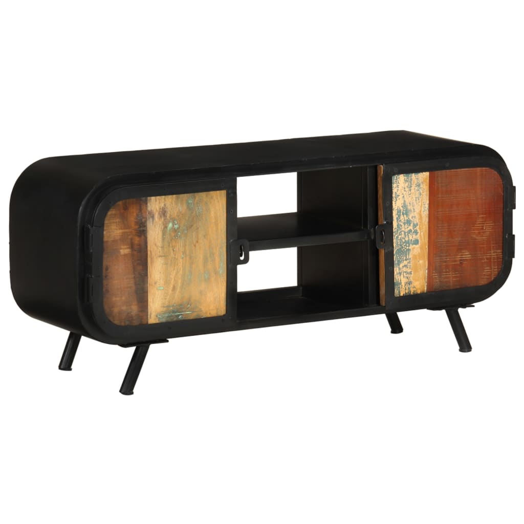 Meuble TV 110x30x45 cm Bois de récupération massif - XIOS