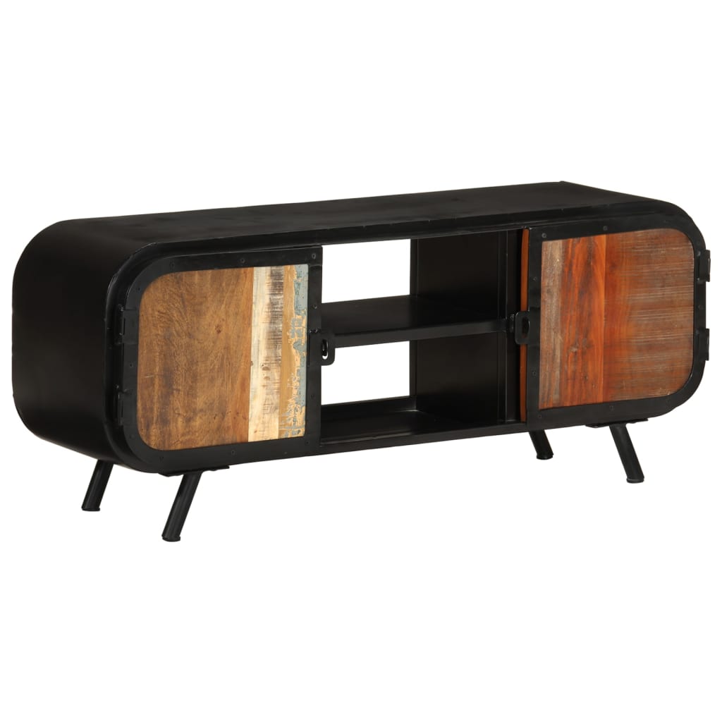 Meuble TV 110x30x45 cm Bois de récupération massif - XIOS