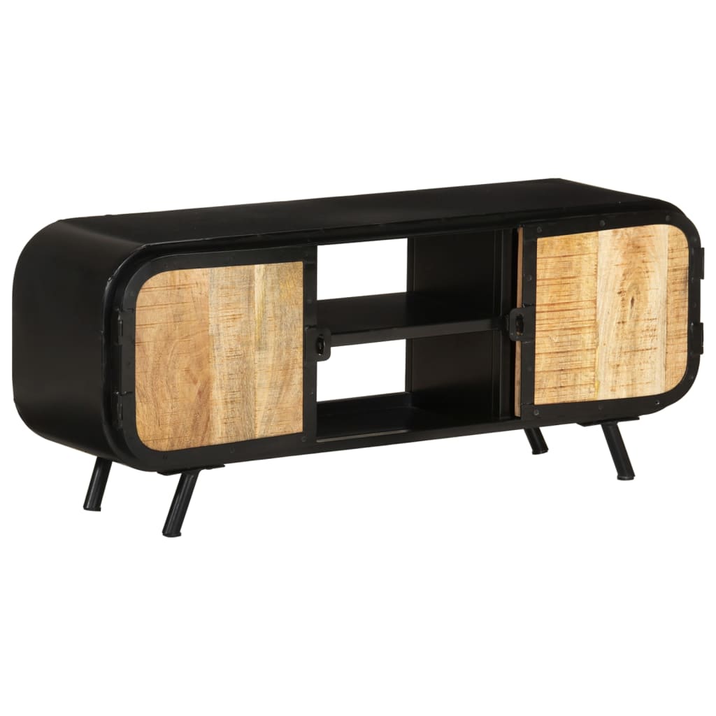 Meuble TV 110x30x45 cm Bois de manguier brut - XIOS