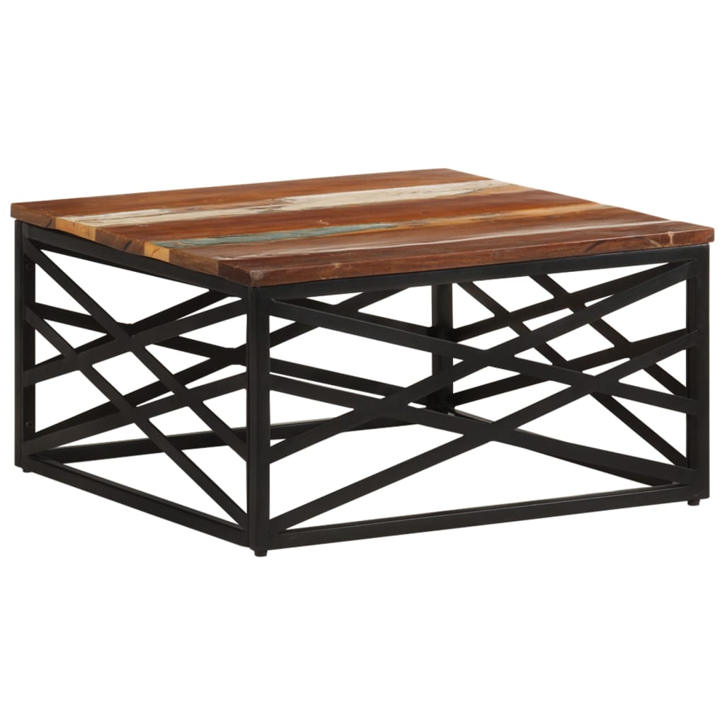 Table basse 68x68x35 cm Bois de récupération massif - XIOS