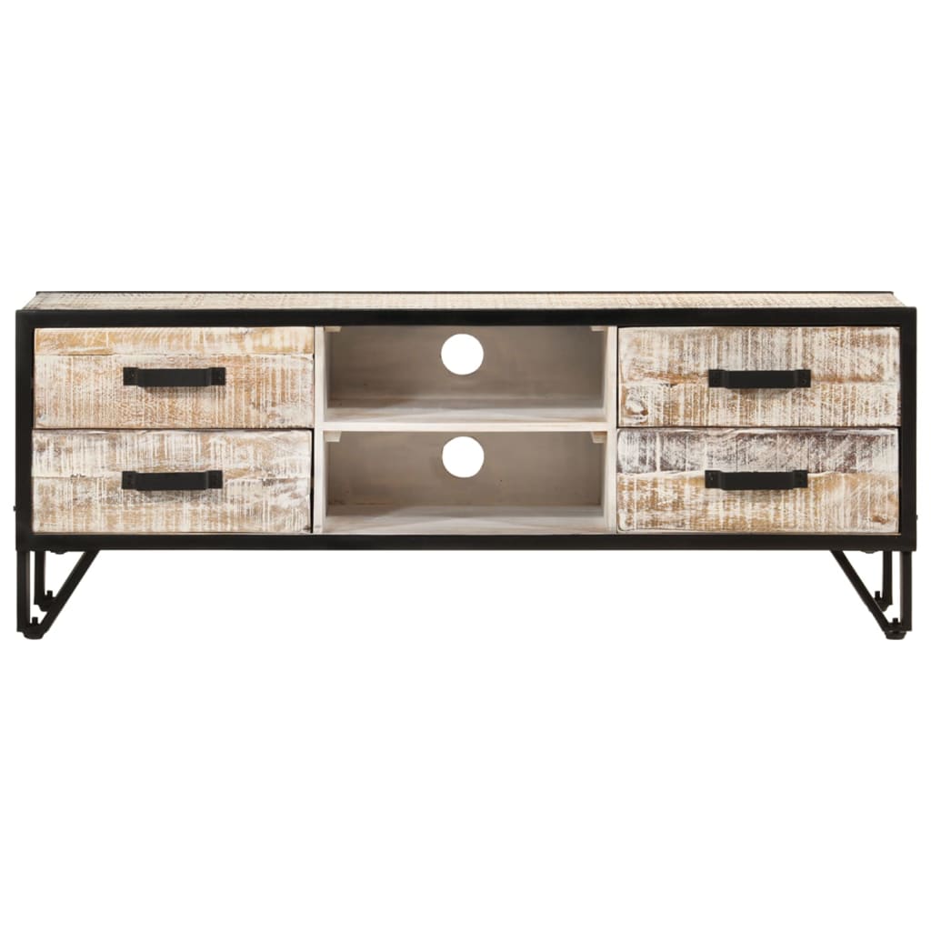 Meuble TV 110x30x41 cm Bois d'acacia massif - XIOS