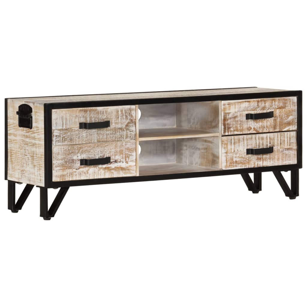 Meuble TV 110x30x41 cm Bois d'acacia massif - XIOS