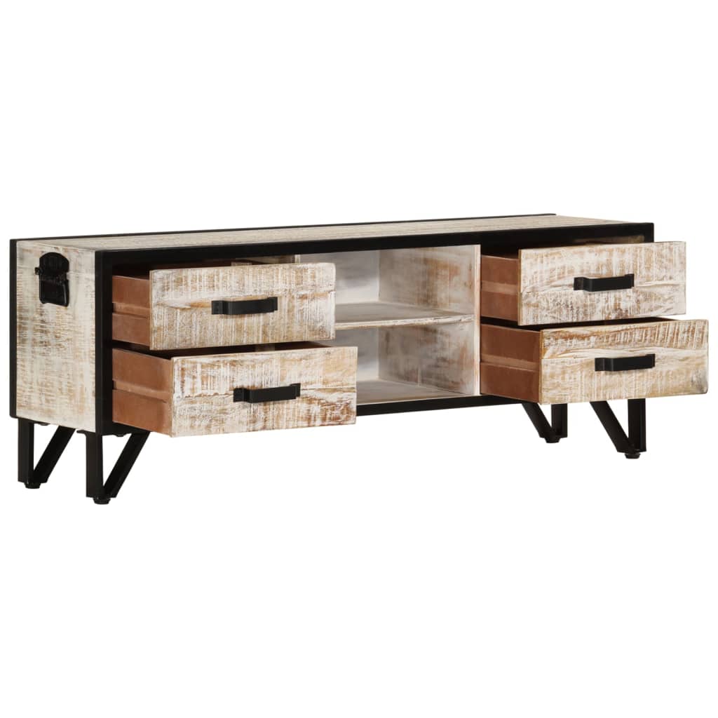 Meuble TV 110x30x41 cm Bois d'acacia massif - XIOS