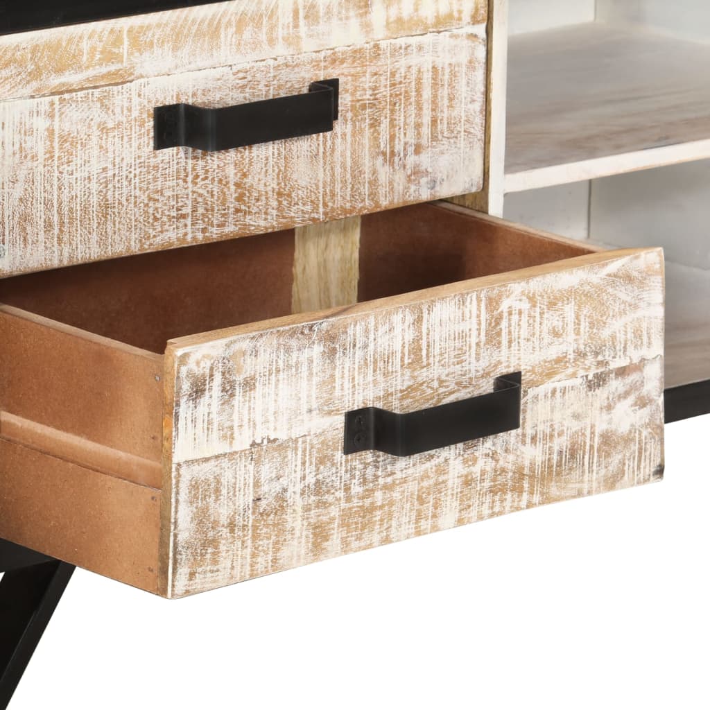 Meuble TV 110x30x41 cm Bois d'acacia massif - XIOS