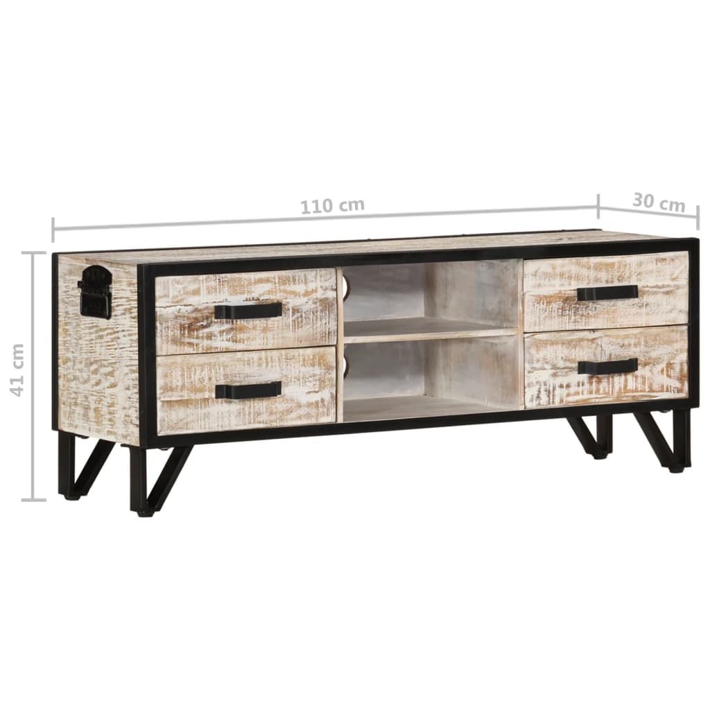 Meuble TV 110x30x41 cm Bois d'acacia massif - XIOS
