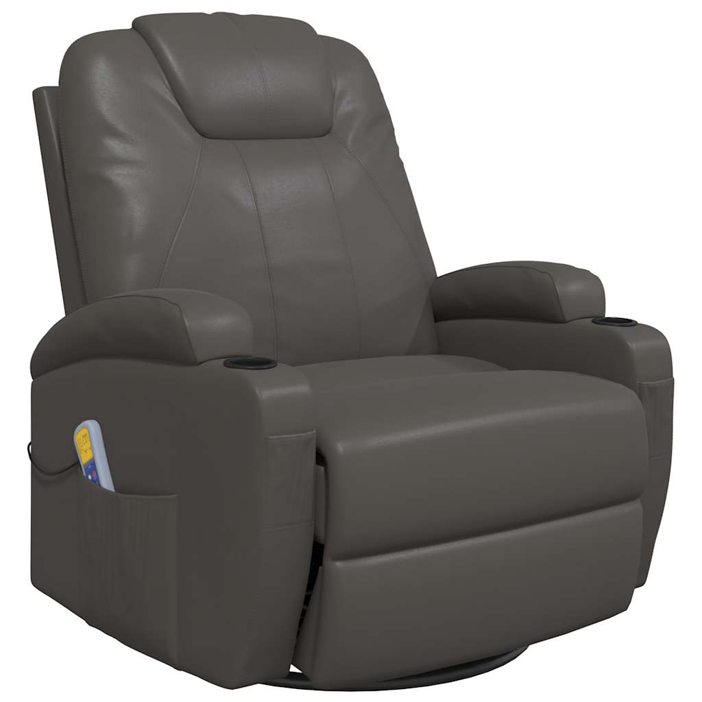 Fauteuil à bascule de massage Anthracite Similicuir Fauteuils électriques vidaXL