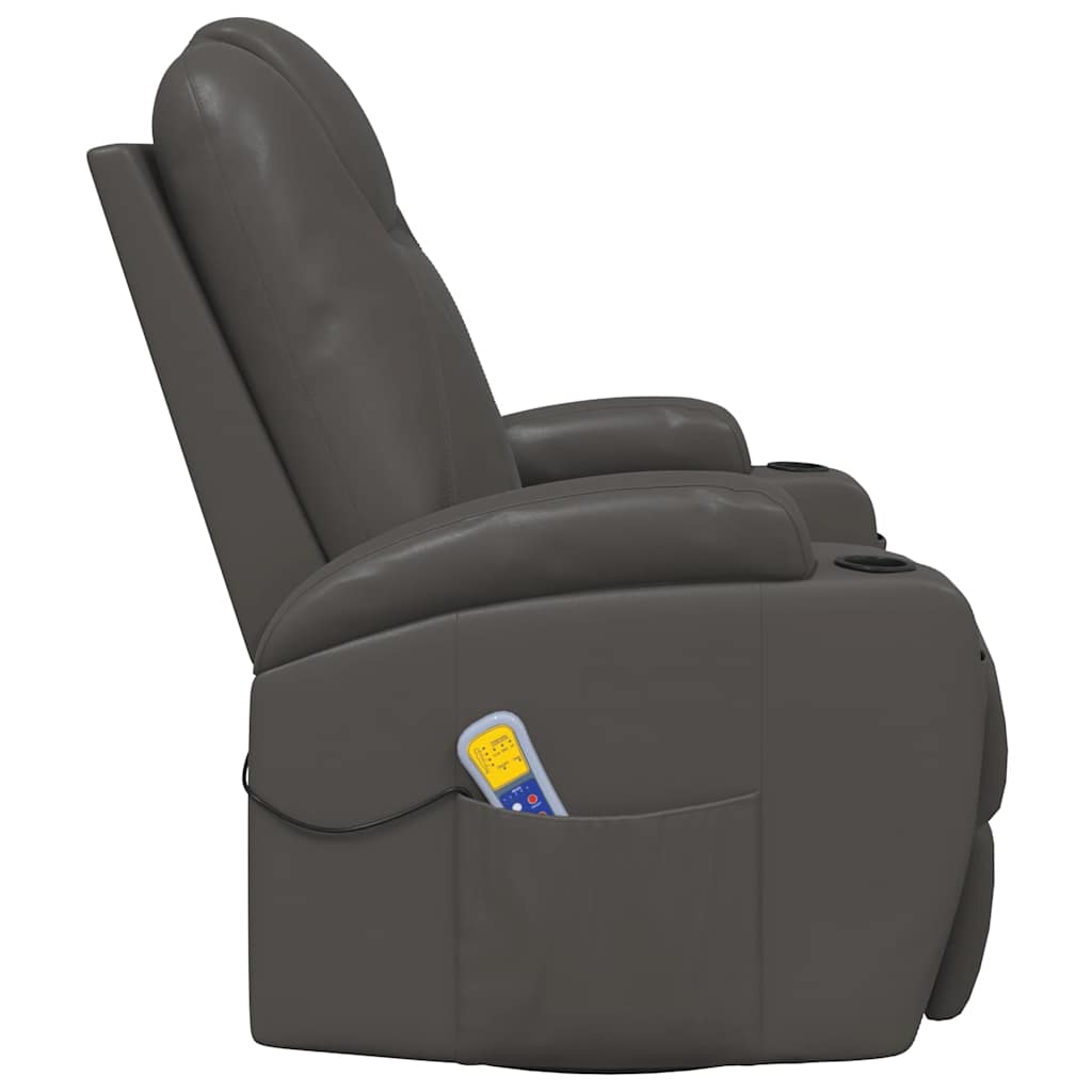 Fauteuil à bascule de massage Anthracite Similicuir Fauteuils électriques vidaXL