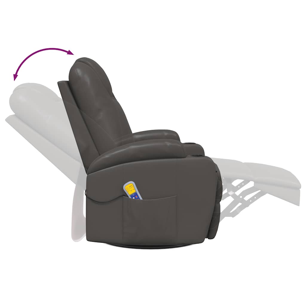 Fauteuil à bascule de massage Anthracite Similicuir Fauteuils électriques vidaXL