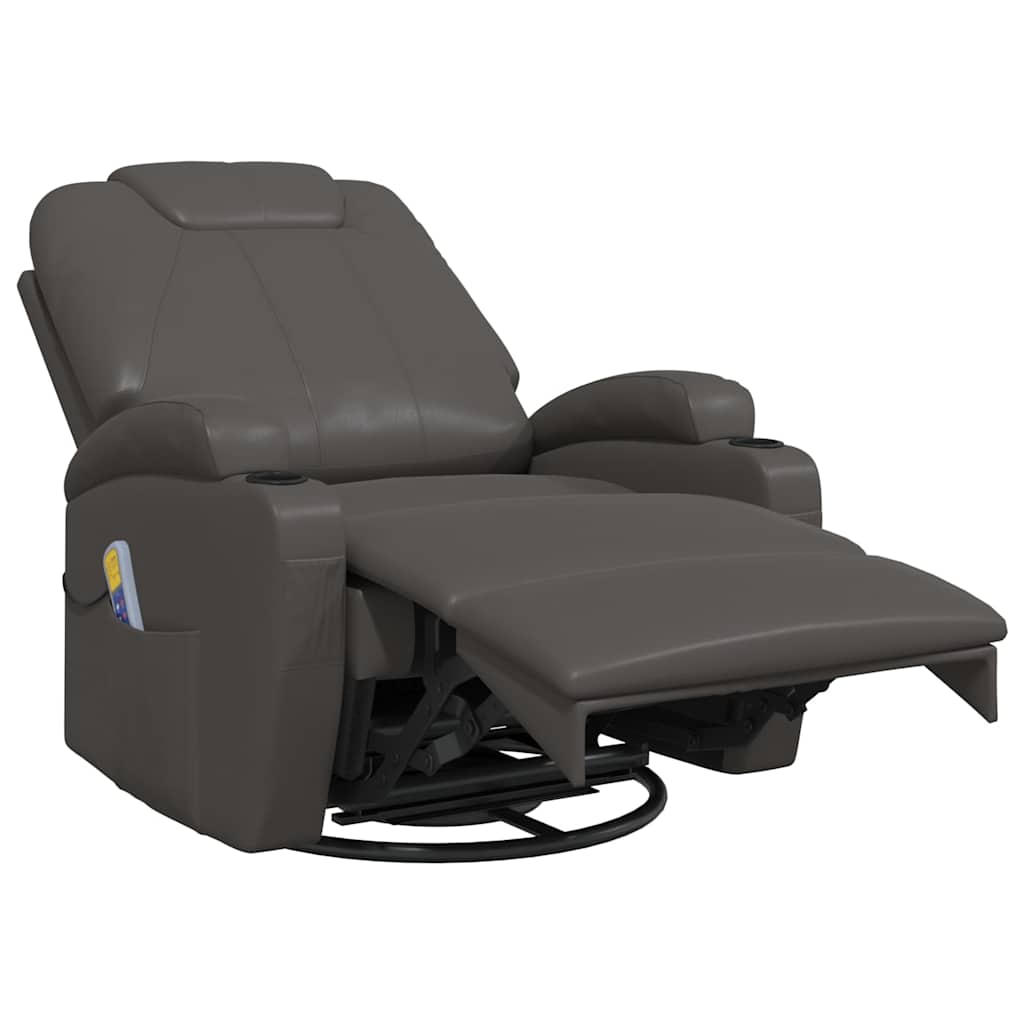 Fauteuil à bascule de massage Anthracite Similicuir Fauteuils électriques vidaXL