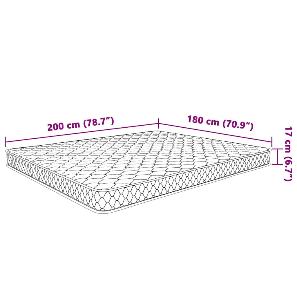 Matelas Blanc 200 x 180 x 17 cm Mousse PU - XIOS
