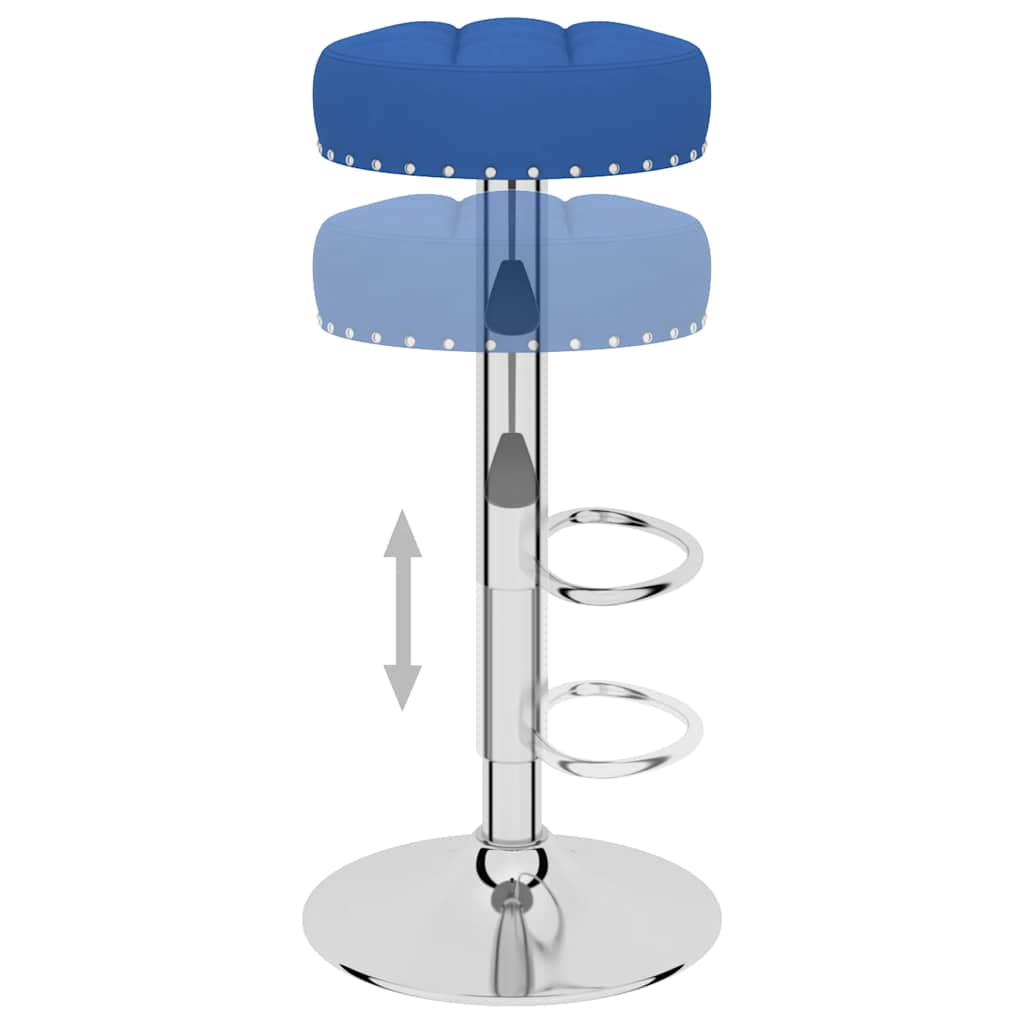 Tabourets de bar lot de 2 bleu tissu - XIOS