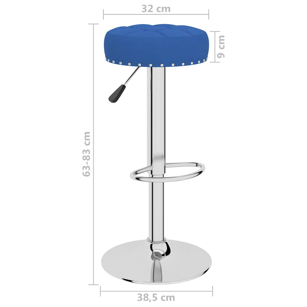 Tabourets de bar lot de 2 bleu tissu - XIOS
