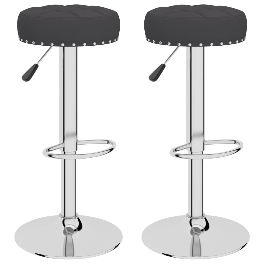 Tabourets de bar lot de 2 noir tissu - XIOS