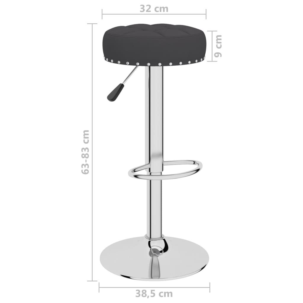Tabourets de bar lot de 2 noir tissu - XIOS
