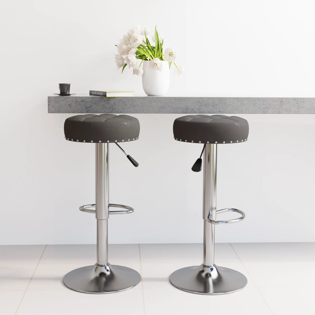 Tabourets de bar lot de 2 noir tissu - XIOS