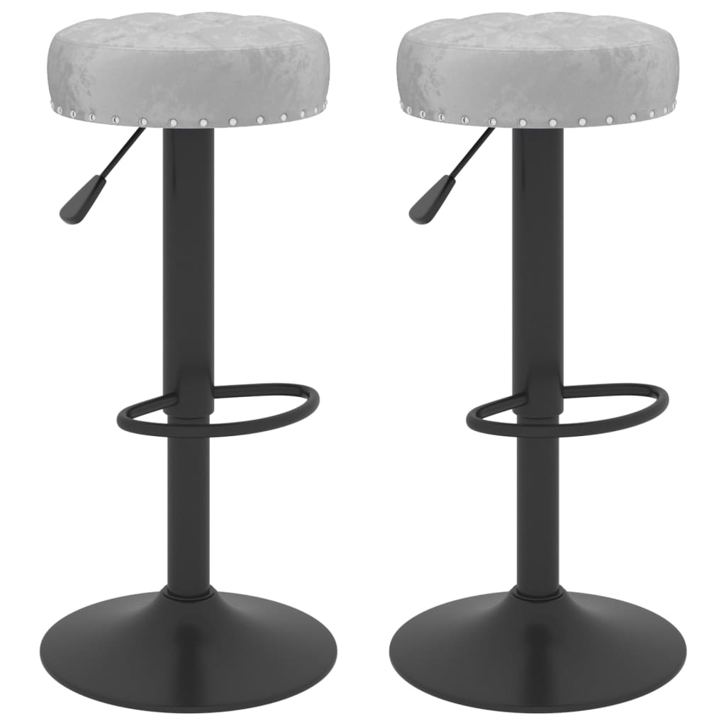 Tabourets de bar lot de 2 gris velours - XIOS