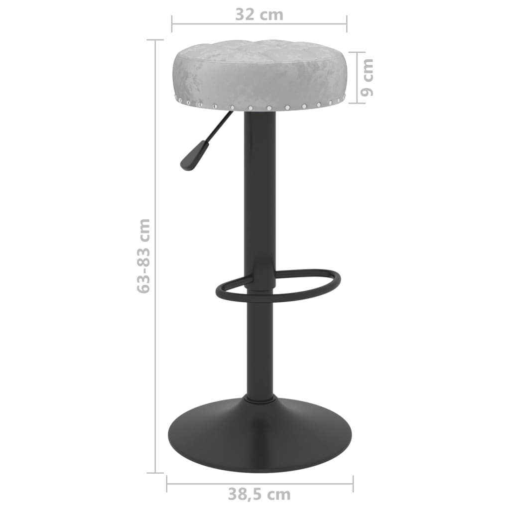 Tabourets de bar lot de 2 gris velours - XIOS