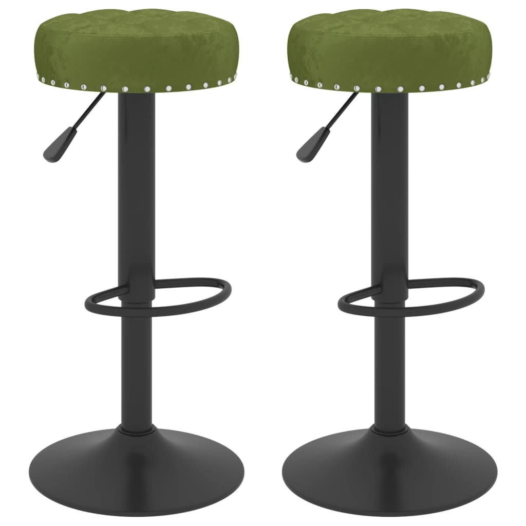 Tabourets de bar lot de 2 vert clair velours - XIOS