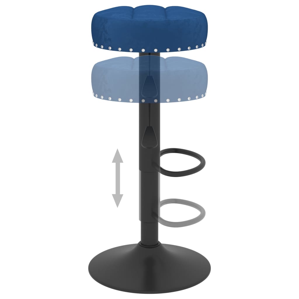 Tabourets de bar lot de 2 bleu velours - XIOS