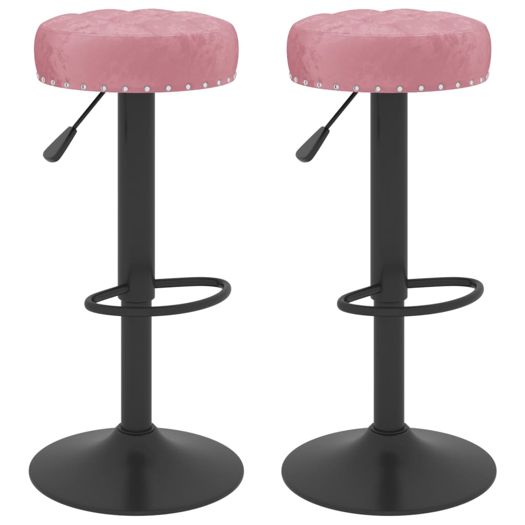 Tabourets de bar lot de 2 rose velours - XIOS
