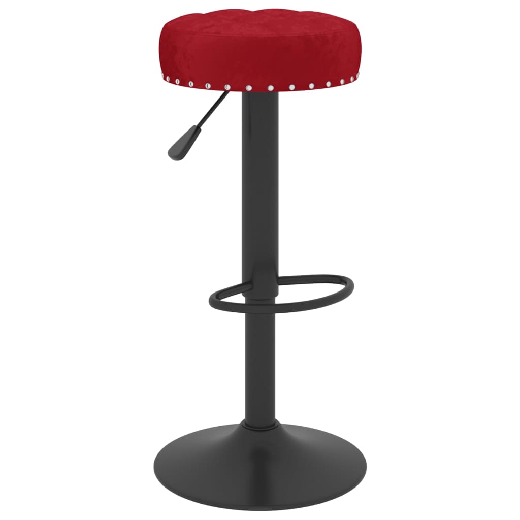 Tabourets de bar lot de 2 rouge bordeaux velours - XIOS