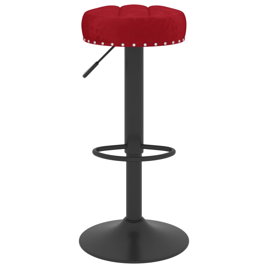 Tabourets de bar lot de 2 rouge bordeaux velours - XIOS